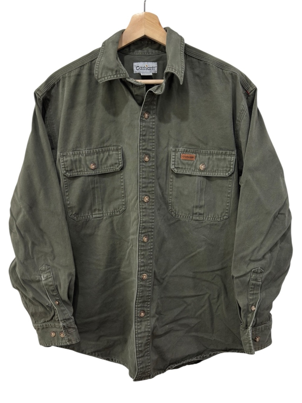 Carhartt Men's Olive Green Utility Shirt Jacket